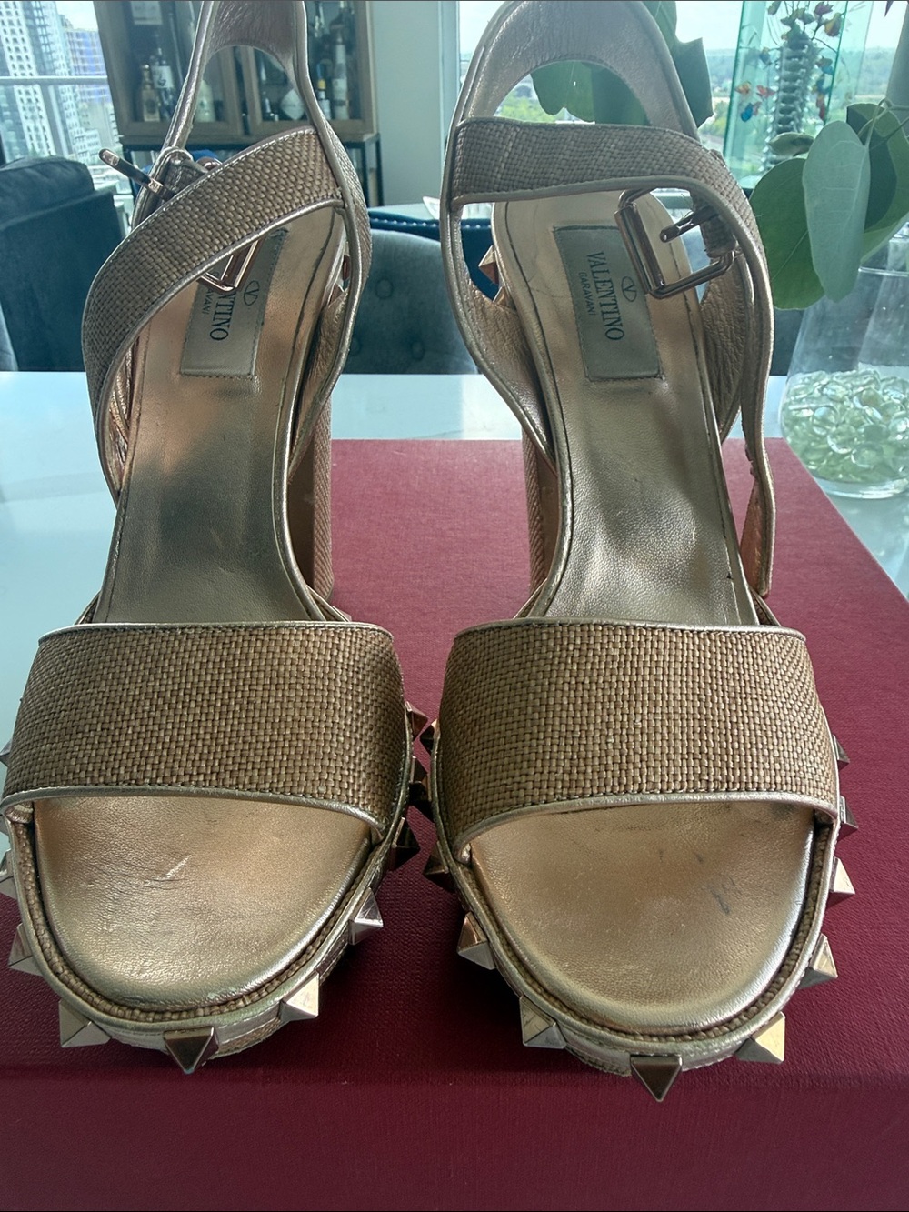 Valentino Cream Woven Women's Shoes
